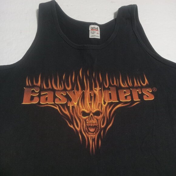 VTG Anvil Men's Easyriders Y2K Flaming Skull Tank Top Size XL - Picture 1 of 7